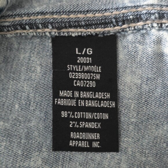 Suko Jeans Denim Jacket Women L Blue Acid Wash Floral Embroidery Stretch Y2K - Picture 12 of 16